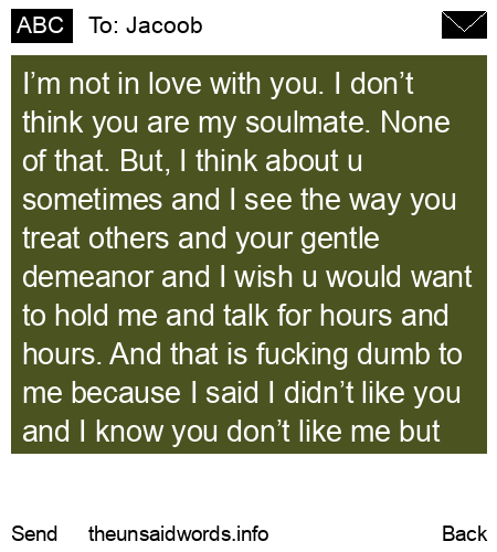 unsent message to Jacoob