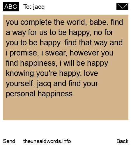 unsent message to jacq