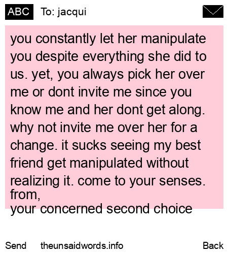 unsent message to jacqui