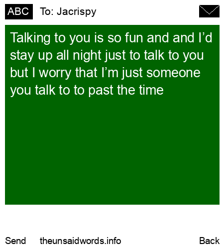 unsent message to Jacrispy