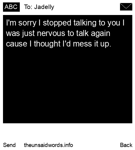 unsent message to Jadelly