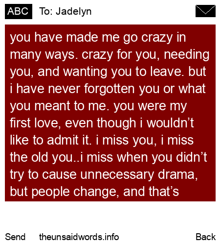 unsent message to Jadelyn