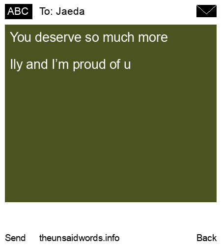 unsent message to Jaeda 