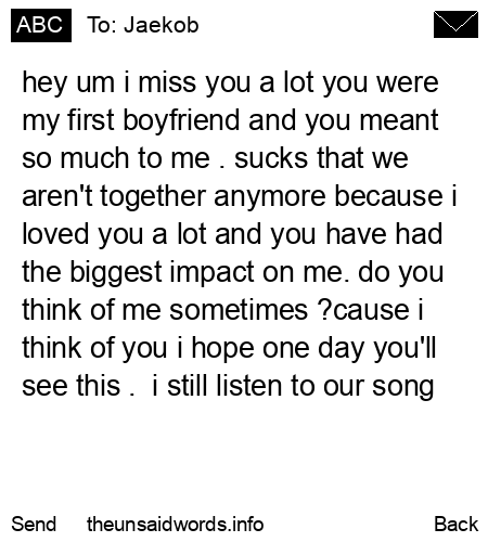 unsent message to Jaekob