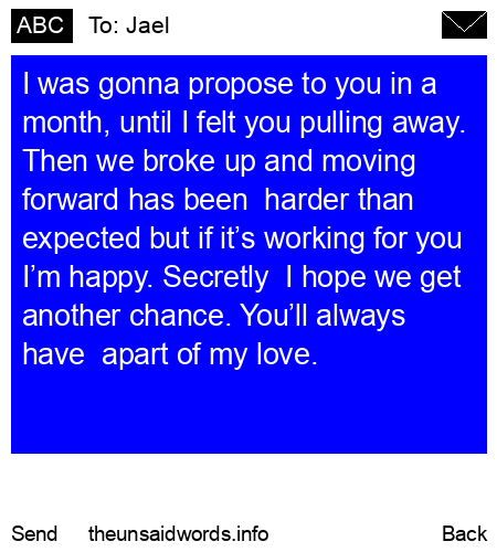 unsent message to Jael
