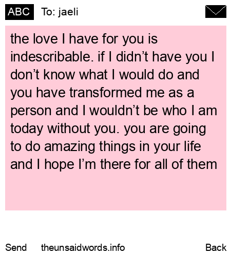 unsent message to jaeli