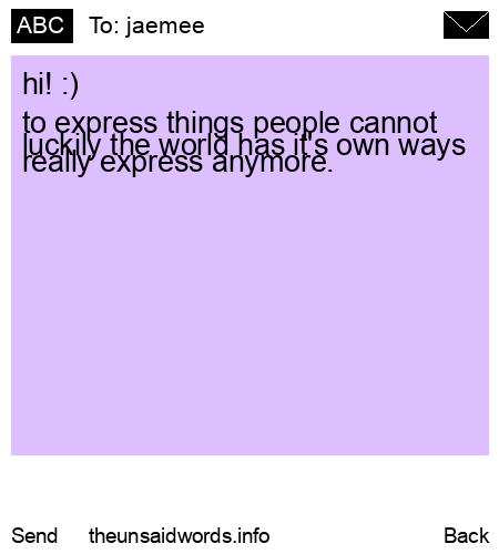 unsent message to jaemee