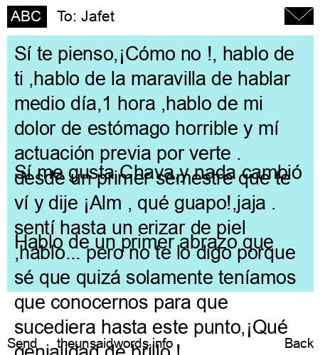 unsent message to Jafet