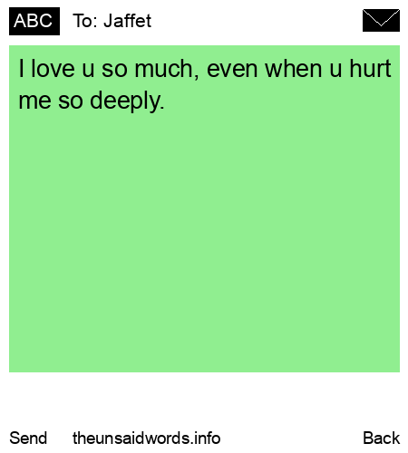 unsent message to Jaffet