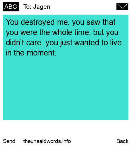 unsent message to Jagen