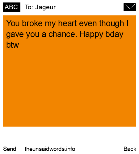 unsent message to Jageur 