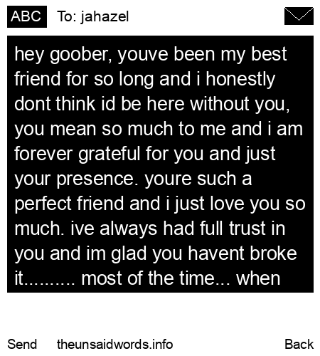 unsent message to jahazel