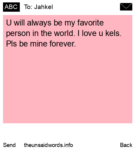 unsent message to Jahkel