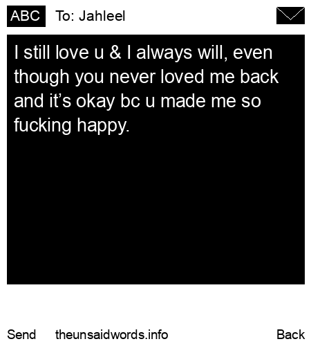 unsent message to Jahleel