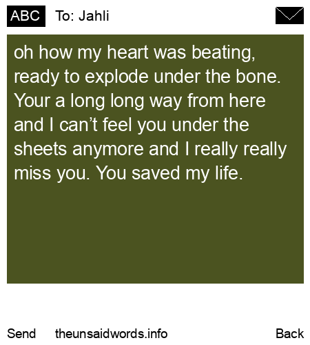 unsent message to Jahli