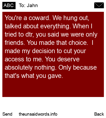 unsent message to Jahn