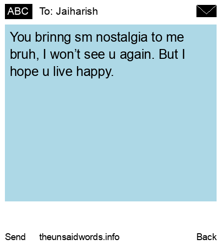 unsent message to Jaiharish