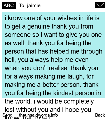 unsent message to jaimie