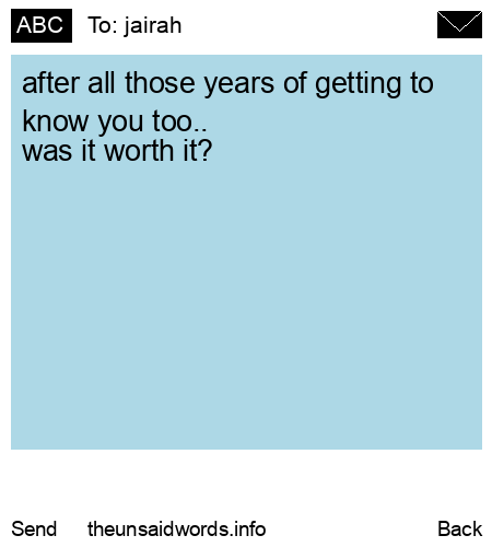 unsent message to jairah