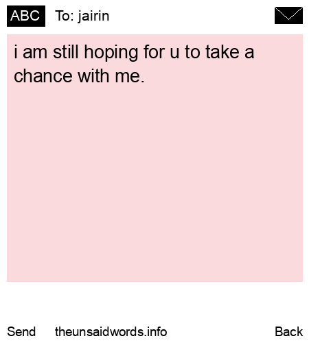 unsent message to jairin