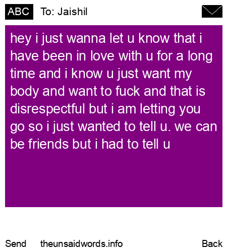 unsent message to Jaishil