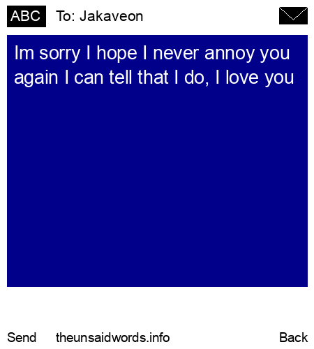 unsent message to Jakaveon