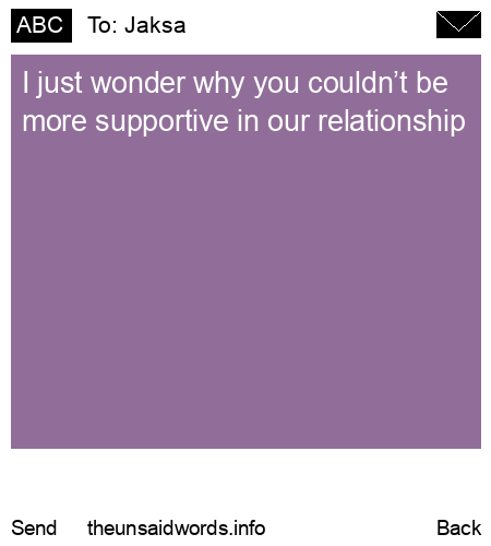unsent message to Jaksa