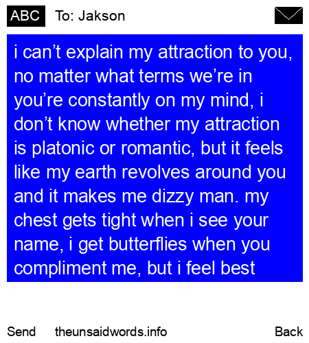 unsent message to Jakson
