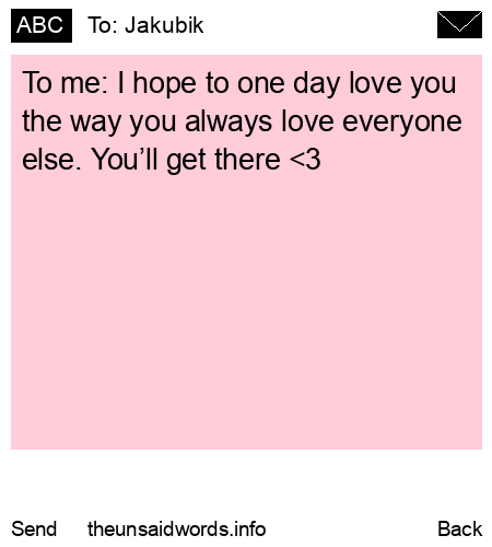 unsent message to Jakubik