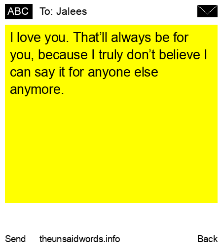 unsent message to Jalees
