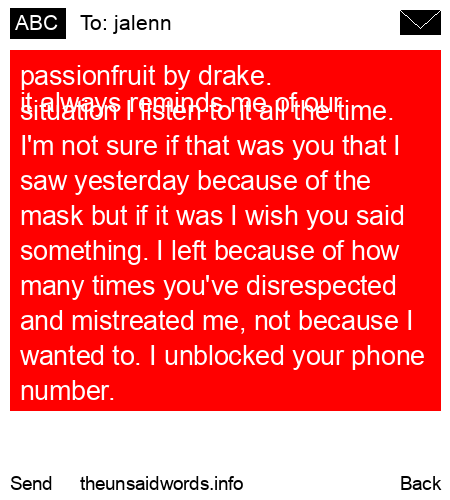 unsent message to jalenn