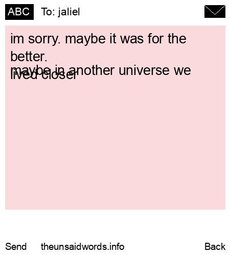 unsent message to jaliel