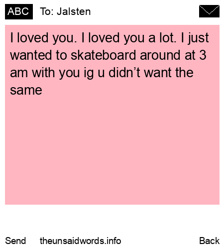 unsent message to Jalsten