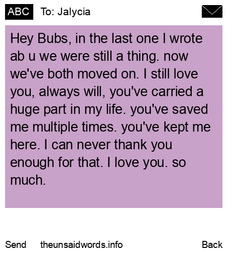 unsent message to Jalycia