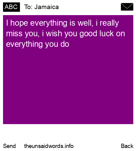 unsent message to Jamaica