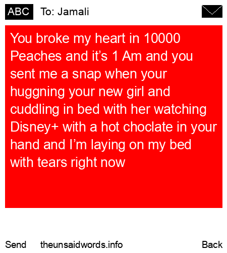 unsent message to Jamali