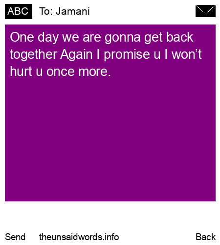 unsent message to Jamani