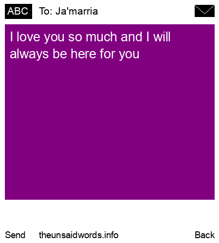 unsent message to Ja'marria 