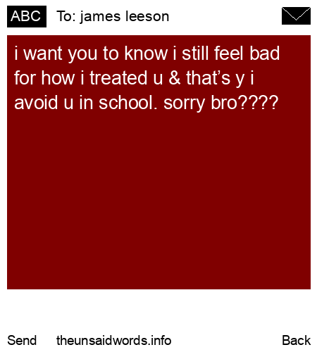 unsent message to james leeson