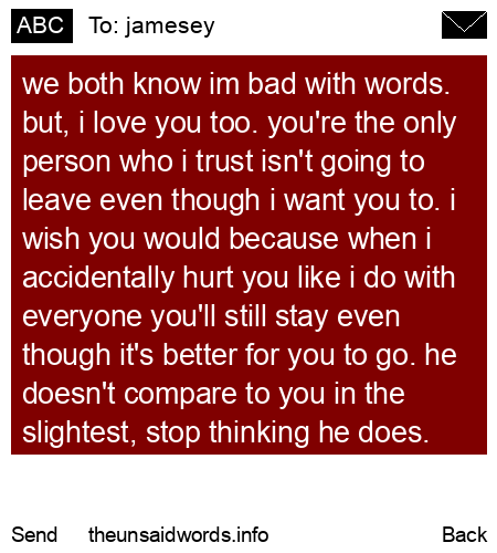 unsent message to jamesey