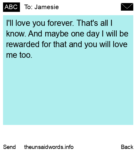 unsent message to Jamesie