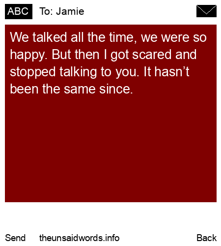 unsent message to Jamie