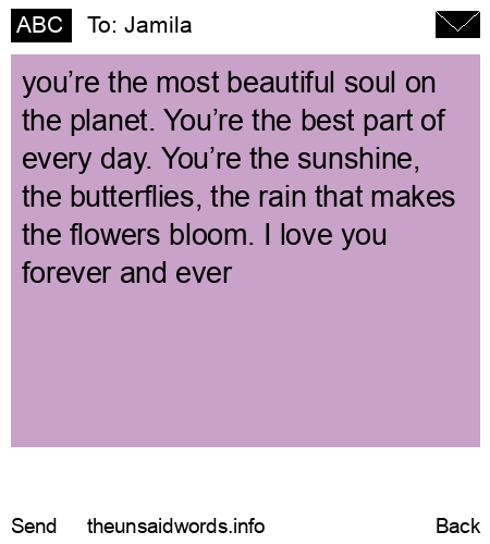 unsent message to Jamila