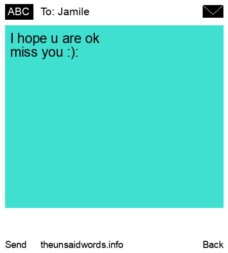 unsent message to Jamile