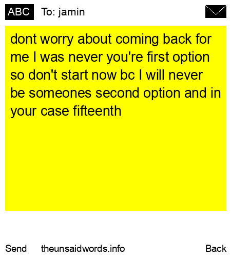unsent message to jamin