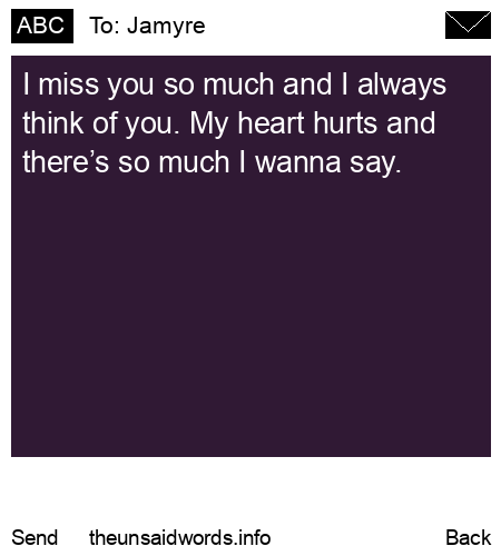 unsent message to Jamyre