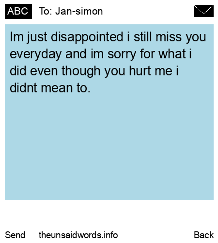 unsent message to Jan-simon