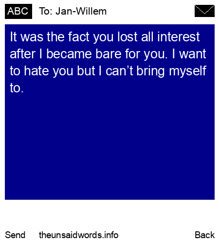 unsent message to Jan-Willem