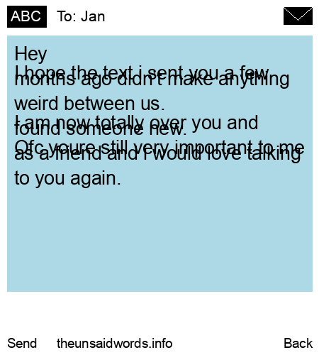 unsent message to Jan