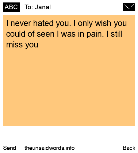 unsent message to Janal